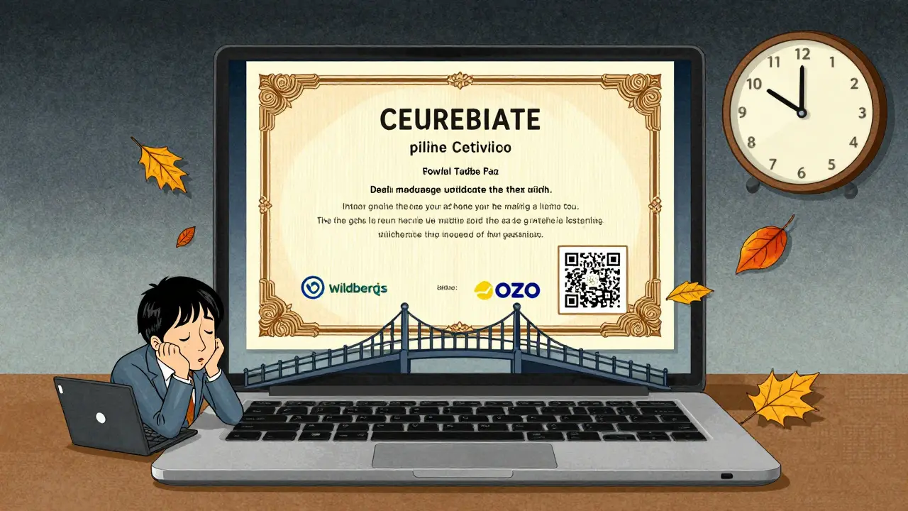 Цифровой сертификат в виде древнего укиё-э становится мостом к маркетплейсам, рядом — часы на исходе срока.