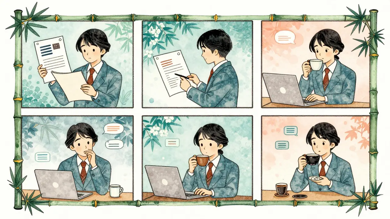 Новичок выполняет три простые задачи в стиле укиё-э с элементами онлайн-обучения.