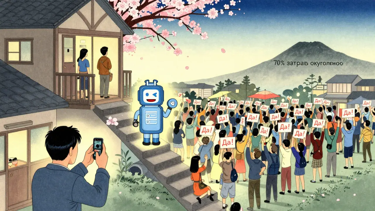 Лестница от видео к оплате к курсу с цветами сакуры и надписью '70% окуплено'.