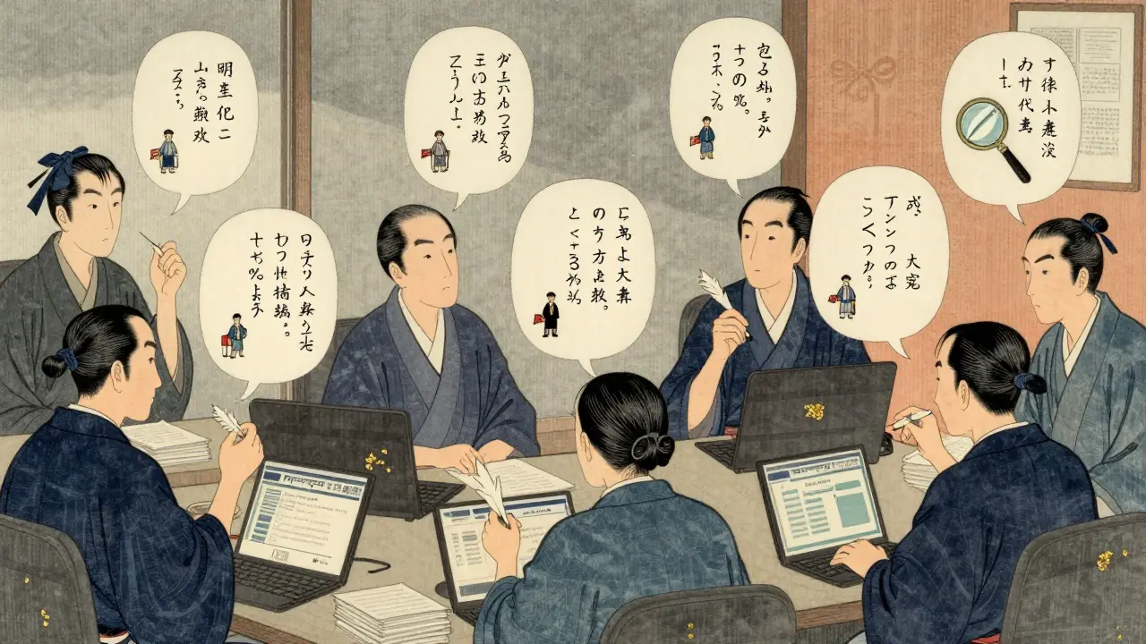 Журналисты получают комментарии предпринимателей в виде летящих чернильных пузырей.