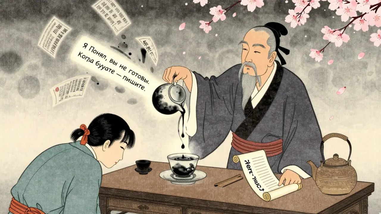 Продавец-мастер завершает диалог с мудростью, а спам растворяется в ветре, оставляя доверие.