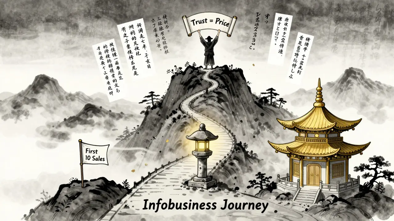 Путь к успеху в инфобизнесе: от первых продаж к повышению цены и доверию клиентов.