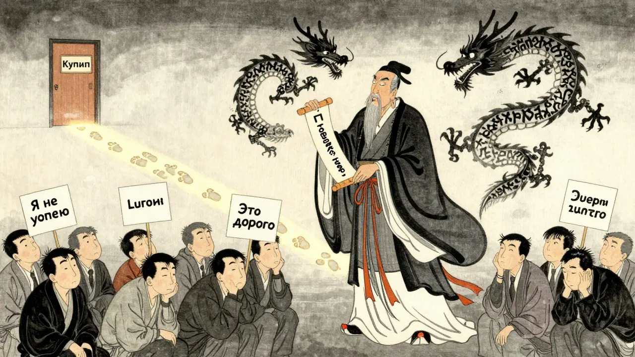 Копирайтер как проводник между болью и решением, в традиционном японском стиле.