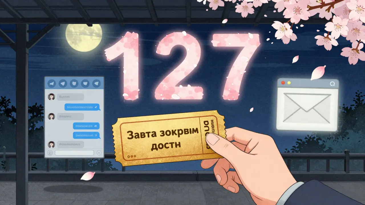 Рука берёт золотой билет перед закрытием доступа, лепестки сакуры образуют цифры.