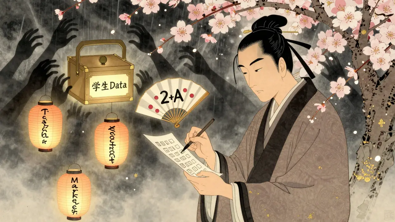 Ученый пишет чек-лист на бумаге, вокруг него — символы пароля, двухфакторной аутентификации и ролей, защищенные цветами.