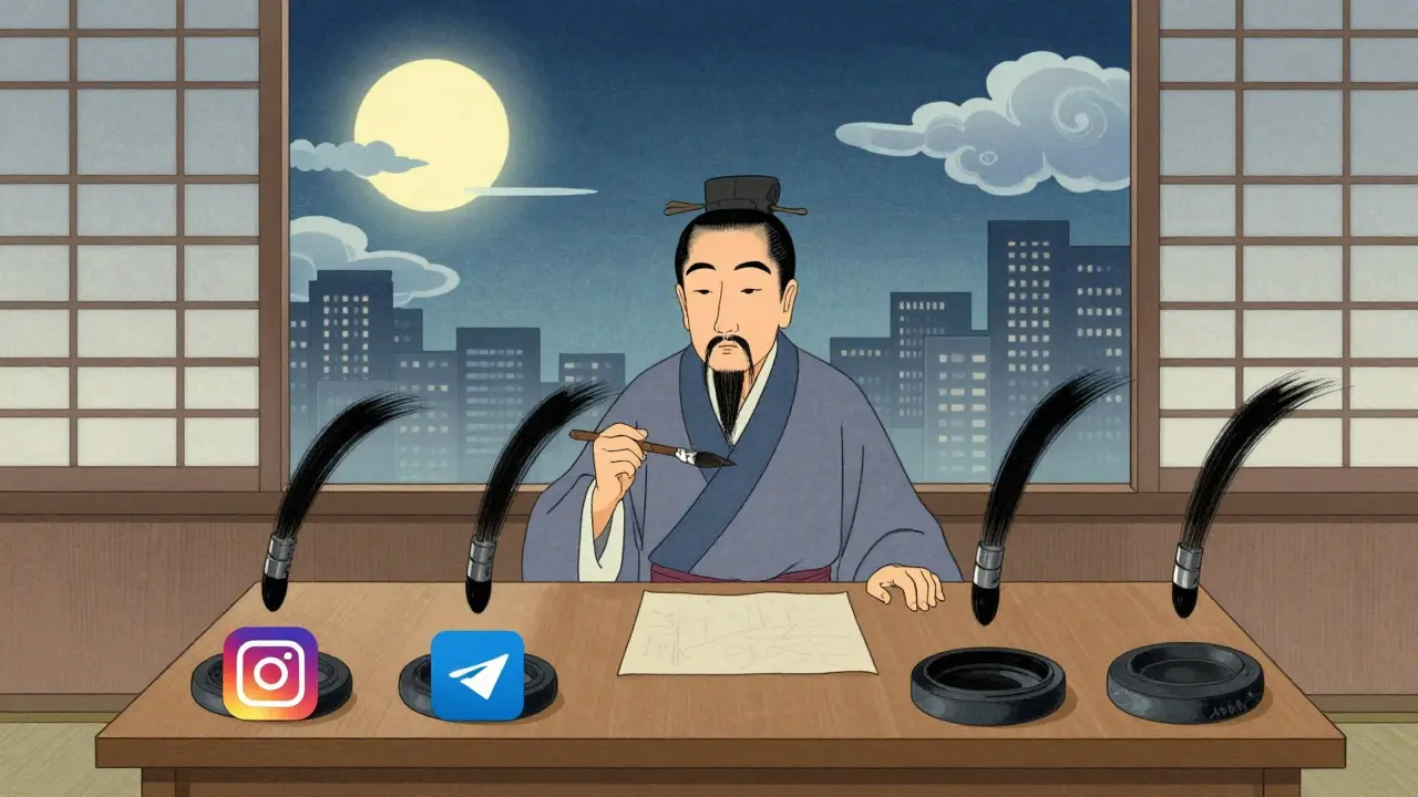 Учёный с четырьмя платформами, каждая выпускает один полезный пост — баланс между качеством и регулярностью.