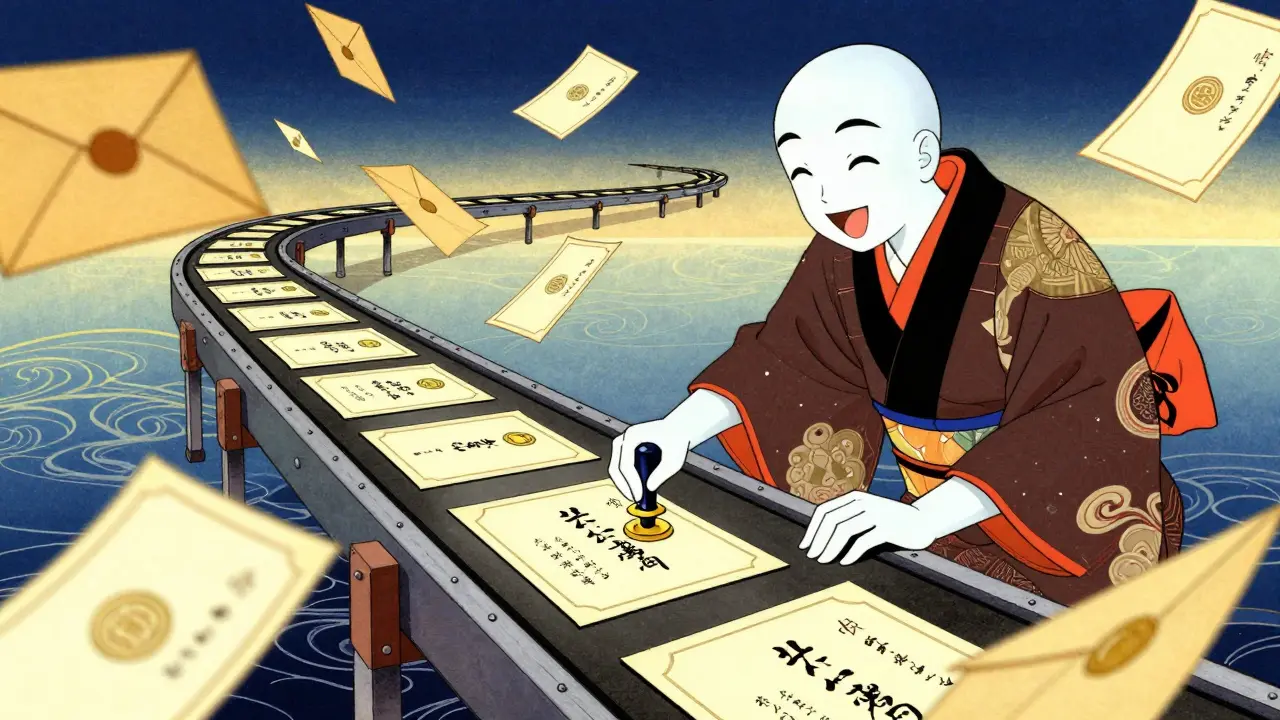 Автоматизированный процесс создания и рассылки дипломов с помощью ИИ в стиле японской гравюры