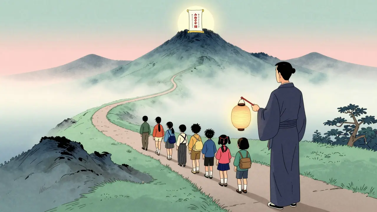 Куратор ведет студентов к успеху и сертификату в стиле укиё-э