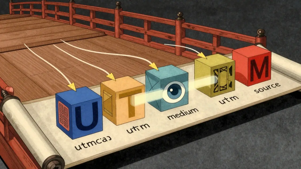 Концептуальное изображение структуры UTM-ссылок как элементов моста